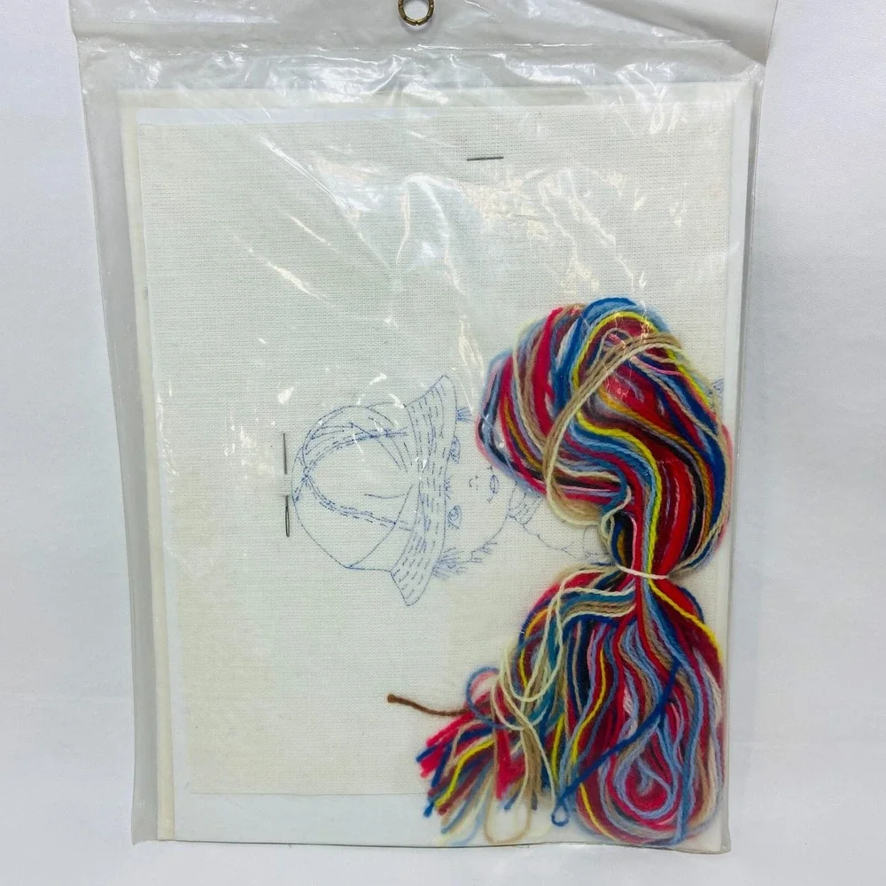 Vintage Creative‎ Stitchery Kit Moppets Crewel Embroidery Little Boy Tennis 787G